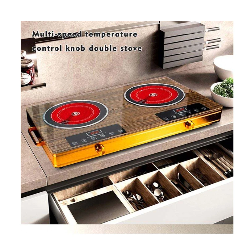 Factory Newest Design 220-240v One Induction And One Infrared Zone 2 Burners Cooktop
