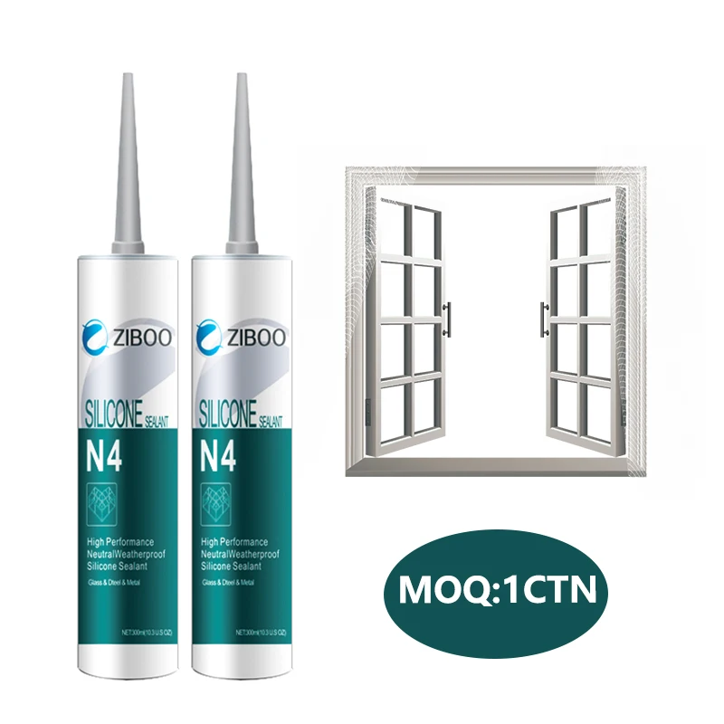 Хит продаж, ZIBOO N4, один компонент, устойчивый к атмосферным воздействиям, силиконовый герметик для стекла