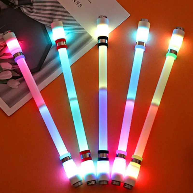 Led Flash Gel Pen, With Light Students Fashion 0.5mm Gaming Spinning Pen Ballpoint With Battery Kids Christmas Gift/