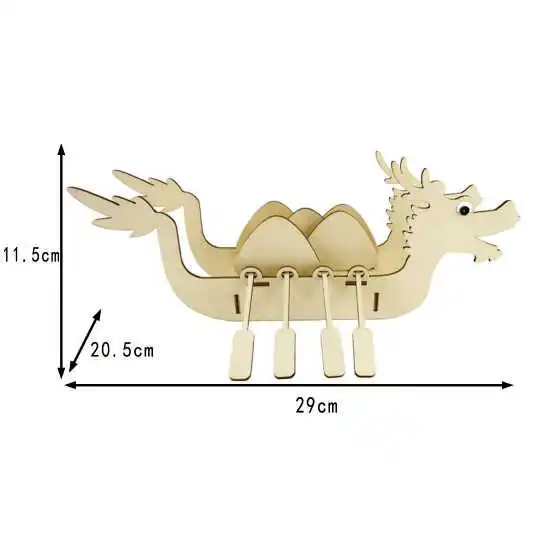 Manufacturer Customized Wooden Toy Unisex Chinese Dragon Boat Craft Hot Selling Shipping S for Children