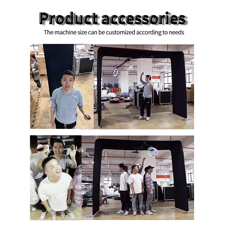 Danda 360 selfie machine spinner holding smart phone ipad screen for open air fashion show