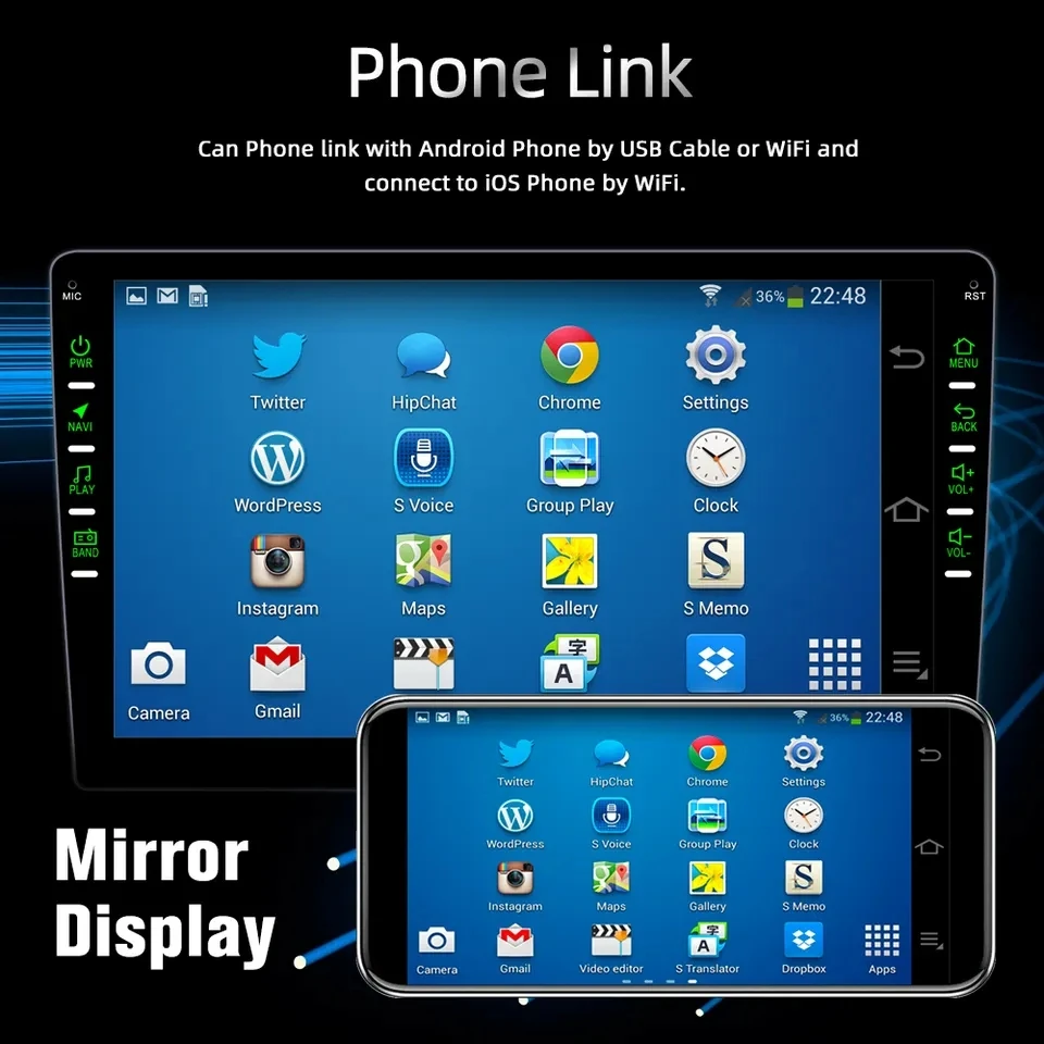 Universal 1 Din 2 Din 7' 9' 10' IPS Touch Screen GPS Wifi Rear Camera Android Car DVD Radio Android MP5 Player