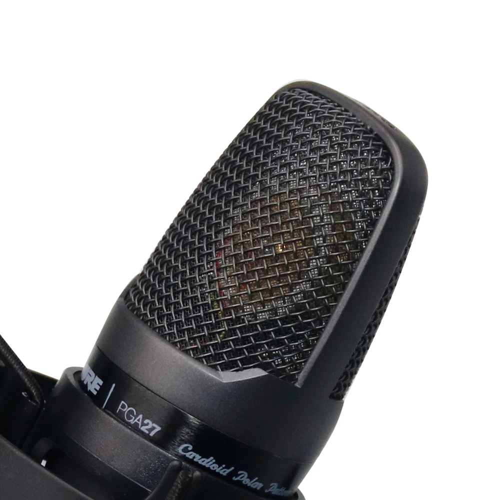 PGA27 Wired Large Diaphragm Condenser Microphone with XLR Connector Shock Mount Streaming/Karaoke/Recording Portable Microphone