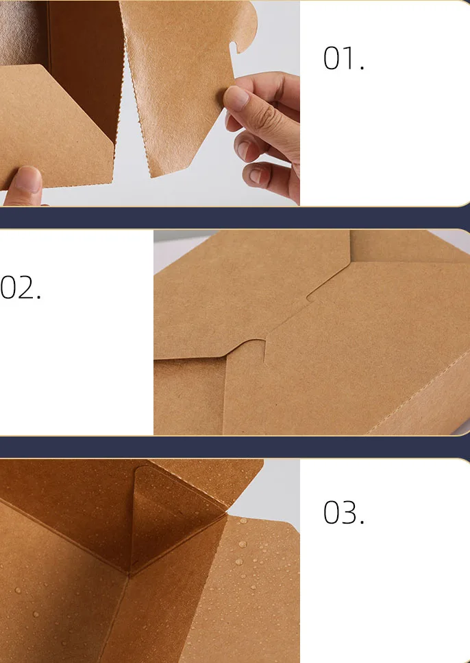Custom Food Box Burger Takeway Packaging Oil-proof Square Fried chicken Salad Pasta Kraft Paper Food Boxes Takeway Packaging