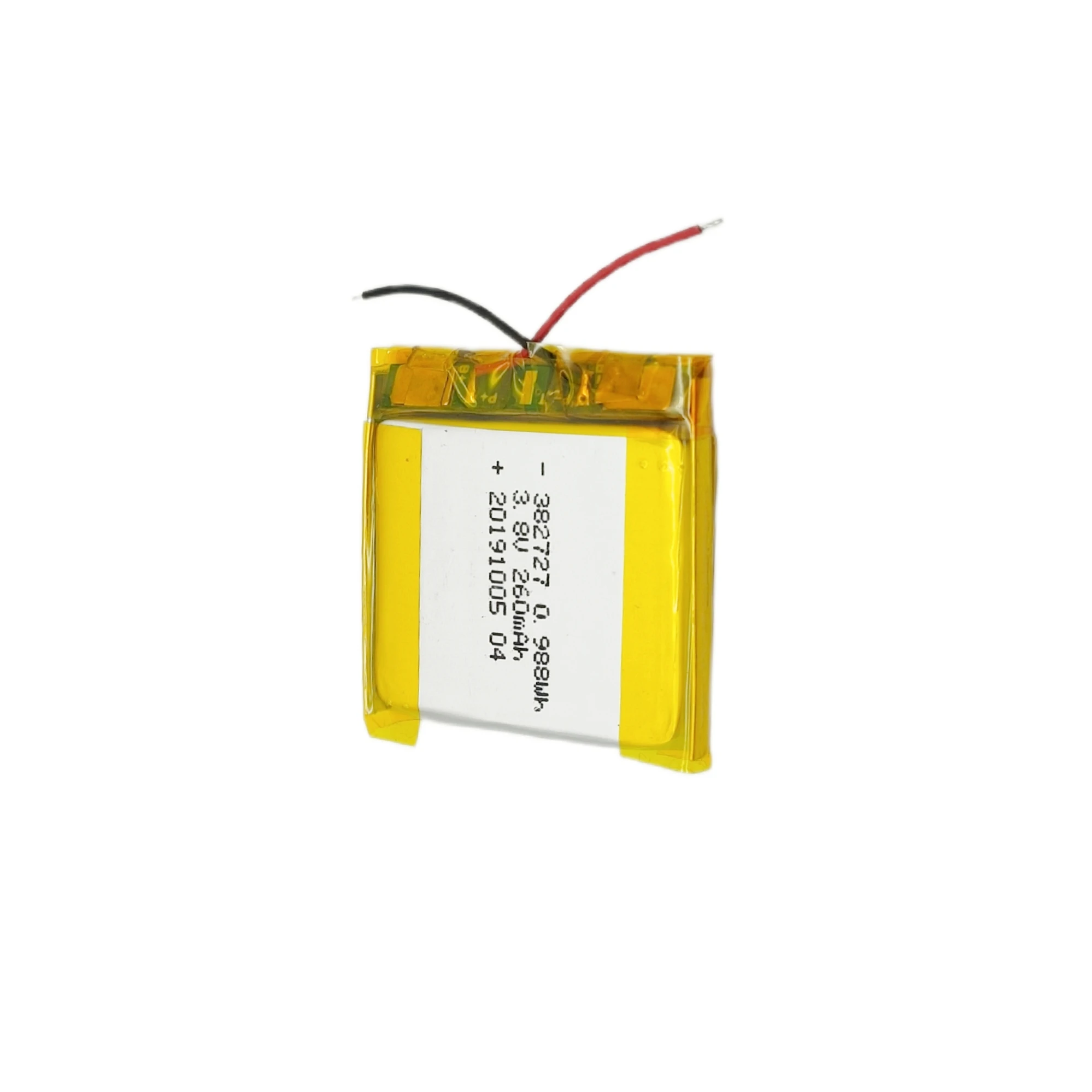 Factory Price Customized Rechargeable Lithium Polymer Battery Cell 382727 3.8V 260mAh Digital Batteries Lipo Battery