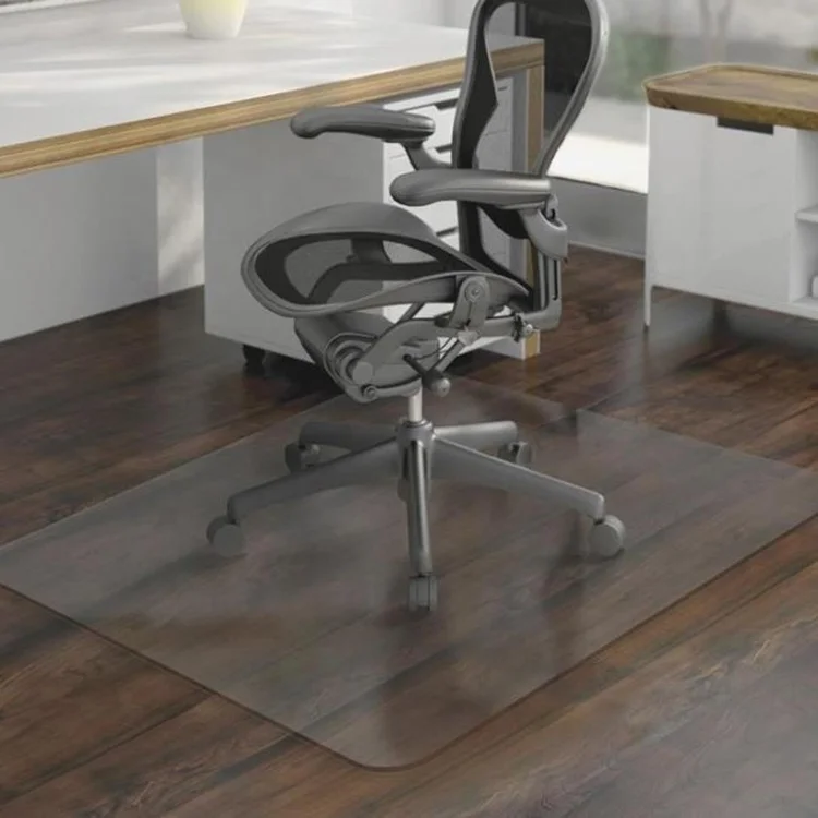 Scratch Resistant Transparent Studded Office Chair Mat For Hardwood Floor Or Carpet