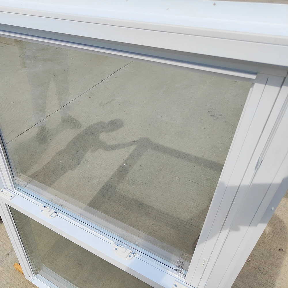 Chinese manufacturer customized american style vinyl upvc profile double hung windows with competitive price