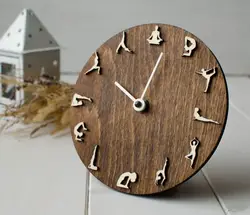 Wall Decor Gift Yoga Align Yourself Spiritual decorative Modern Wall Clock Yoga Wooden desk table Wall Clock