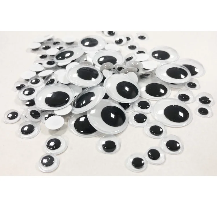 China Supplier Supply High Quality Plastic Self Adhesive Wiggle Eyes Animal Eyes Googly Plastic Eyes For Crafts