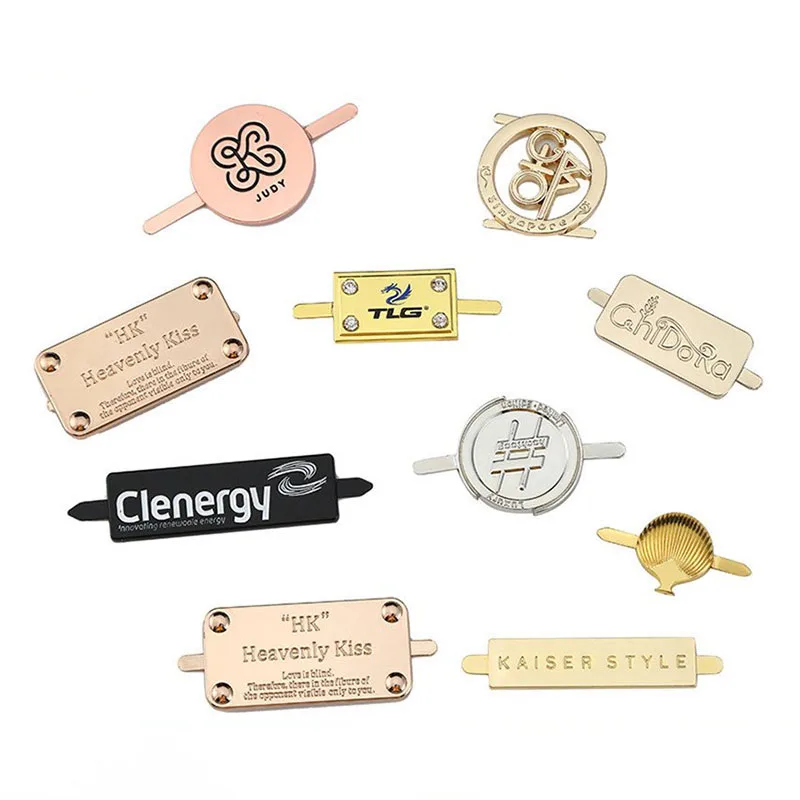 FREE SAMPLE Metal Accessories Tags Stainless Steel Trademarks Labels Zinc Alloy Clothing Die Casting Metal Logos Labels