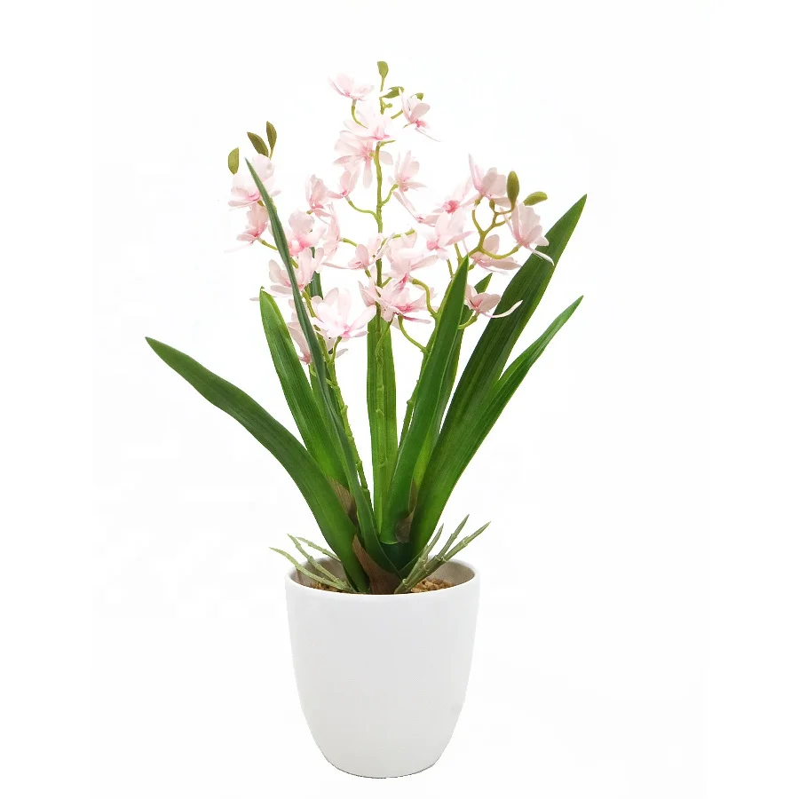 High quality 45cm high simulation orchid flowers plant with pot