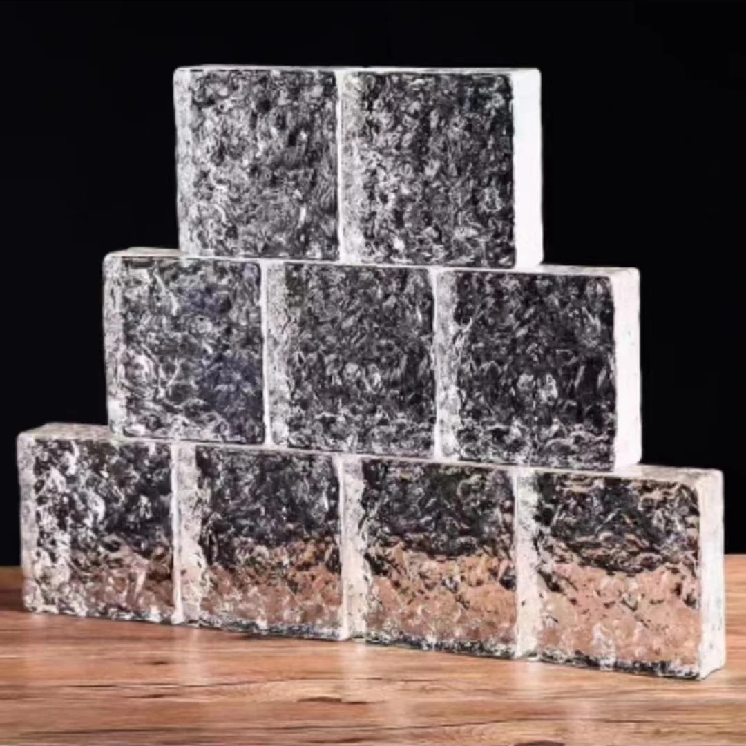 Factory customized square crystal glass bricks for home house decoration solid building glass blocks
