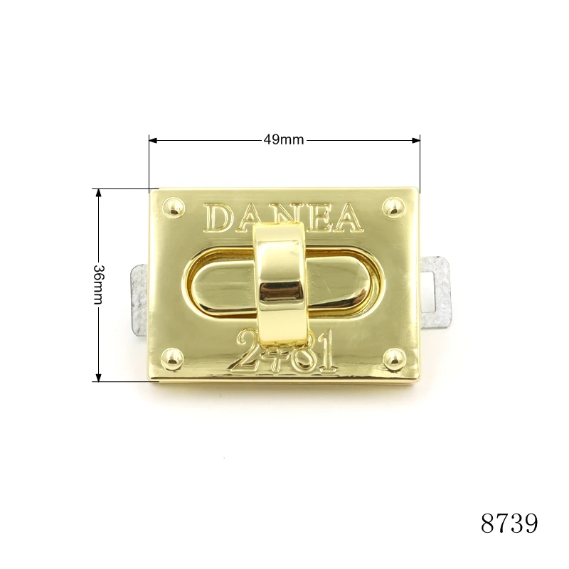 gold turn lock handbag turn lock custom brand logo engraved twist turn lock for handbags