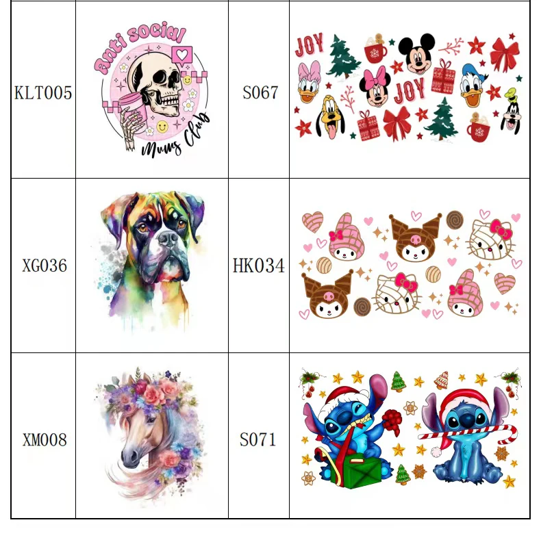 High quality custom uv dtf transfers for cups wrap uv dtf cup decals transfers christmas uv dtf cup wrap transfers