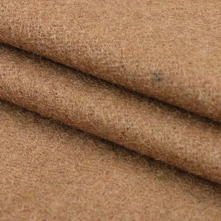 Factory supply wholesale price ready stock solid color woven wool/polyester melton woolen fabric
