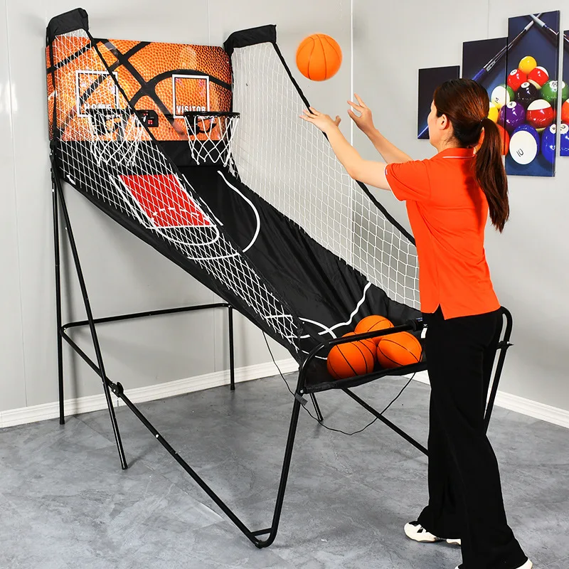 Kids adults indoor outdoor sports electronic scoring basketball stand 2 Players game basketball shooting machine trainer