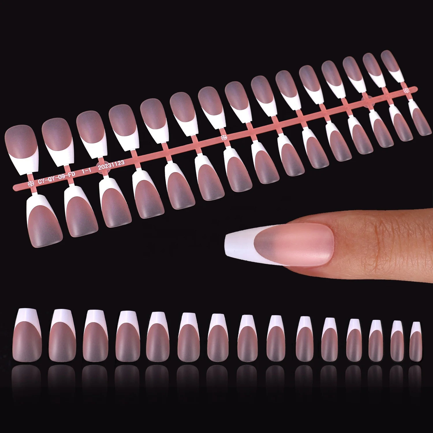 Gelsky New Design Soft Gel Nail Extension Tips Acrylic Coffin Nail Tips French Tip Nails