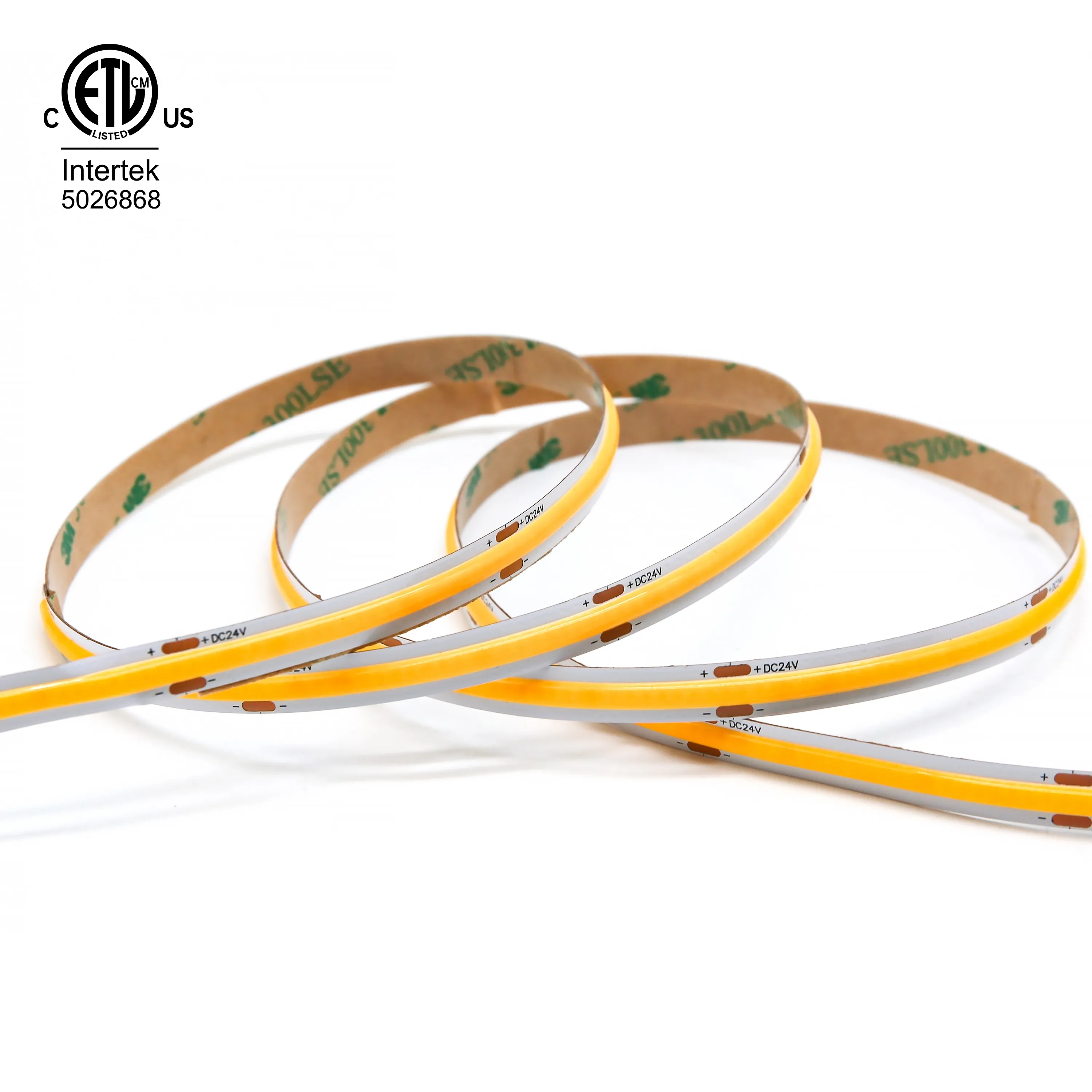 Factory wholesale Dotless cob led strip CE RoHS ETL Flexible 24V 8mm 2700K Led Tape light 3 years warranty COB Strip