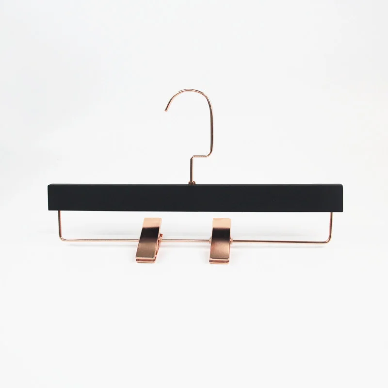 rubber coated plastic top hanger pant hanger with rose gold hook
