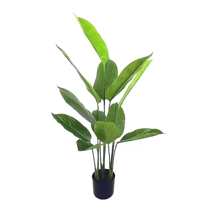 Fake Bird of Paradise Decoration Plant Plastic Traveler Artificial Tree Leaves Banana