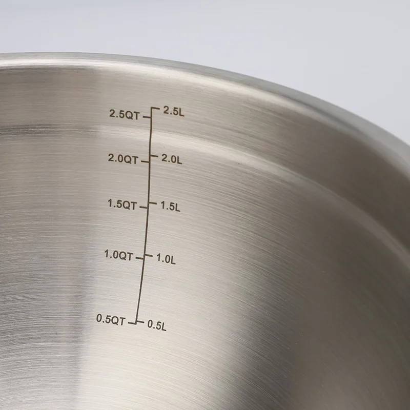 Metal Stainless Steel Mixing Bowl 3QT 5QT Mixing Bowls Set