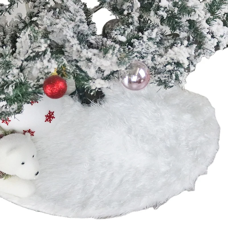 Белая юбка для рождественской елки, плюшевый ковер из искусственного меха для рождественской елки, украшения для рождественской елки, новогодний и Новогодний Декор для дома