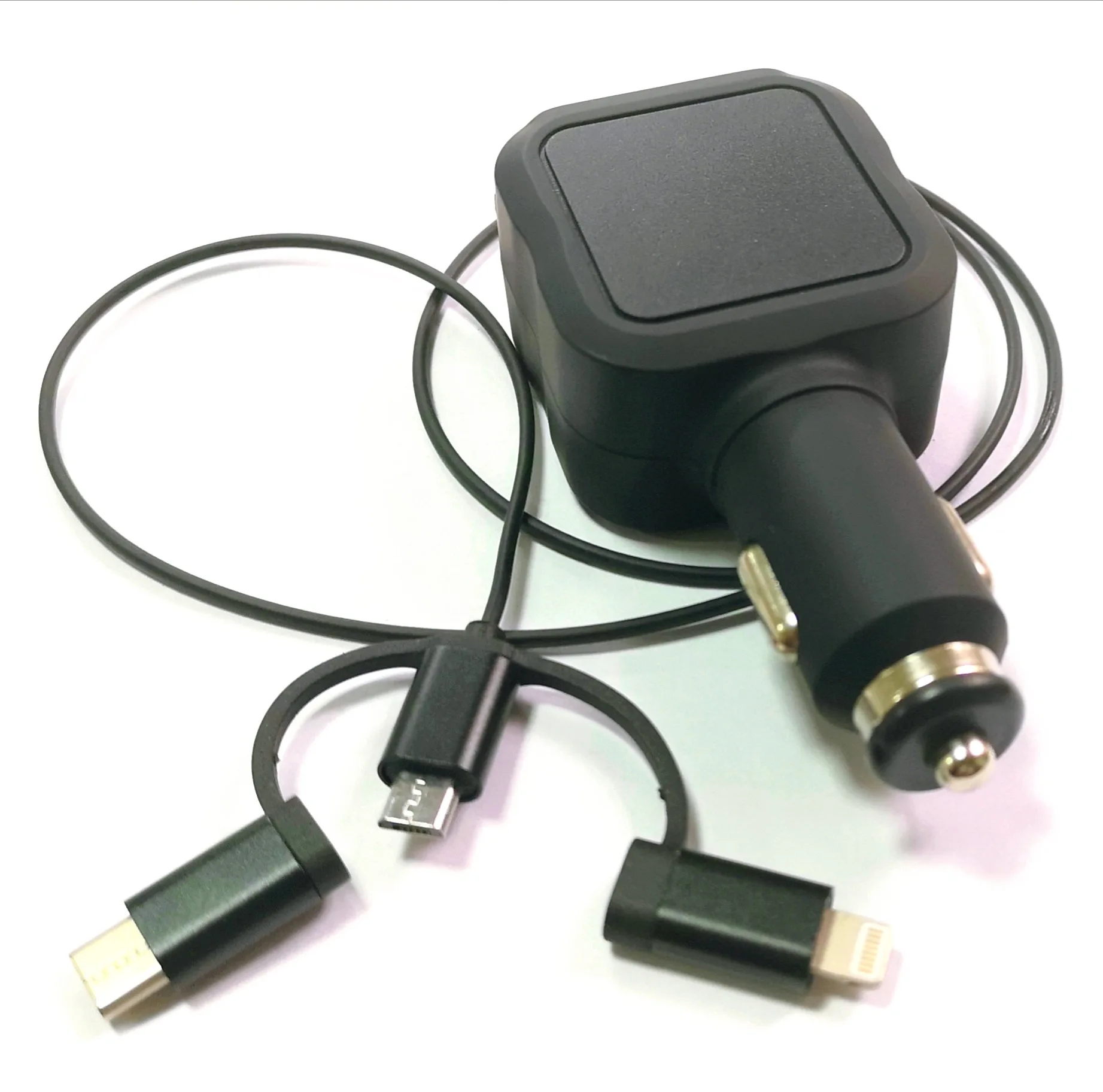4.8A Горячая продажа многофункциональное 3 в 1 Автомобильное usb зарядное устройство, быстрое автомобильное зарядное устройство с usb и кабелем для смартфона