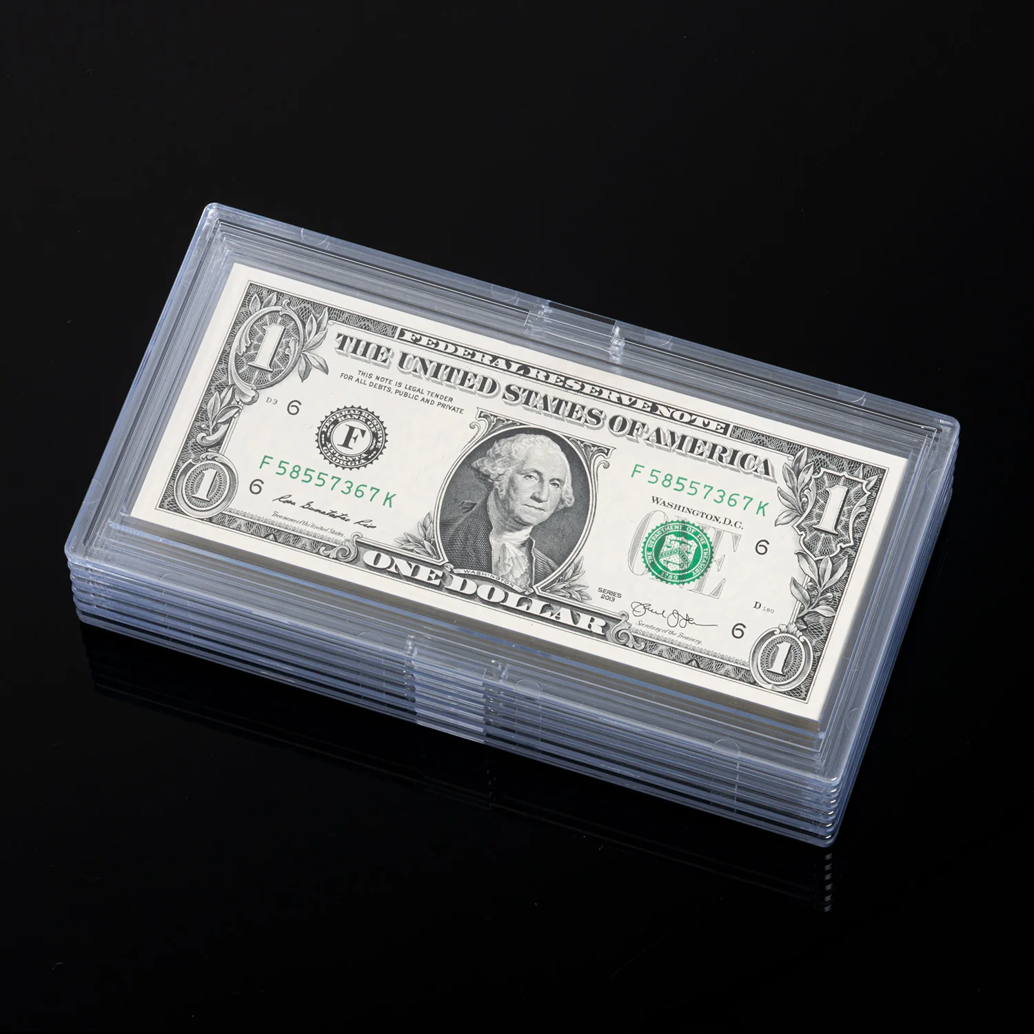 US Regular Bill Deluxe Currency Snaplocks Holders Double-Polished Clear Vinyl Bill Protector Sleeves for Numismatics Collectors