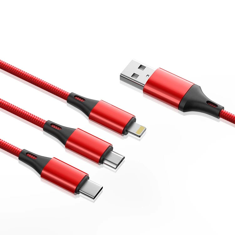 OEM ODM 3 в 1 кабель для быстрой зарядки мобильных телефонов типа c оптовая продажа для Iphone Micro Usb кабель Type-c кабели для сотовых телефонов Android
