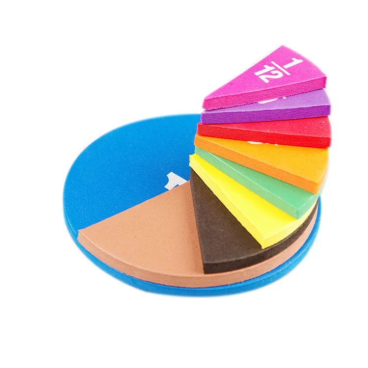 Magnetic Fraction Tiles & Circle Bars Rainbow Math Manipulatives Kit Shape Style for Preschool & School Classroom Education