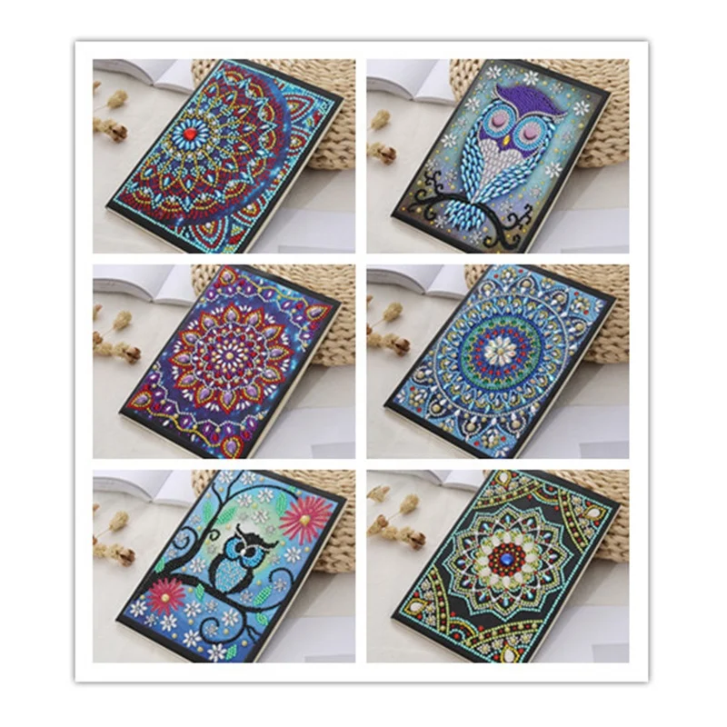 
wholesale diamond painting a5 notebook Shaped diamond with mandala pattern Notebook for Handmade crafts 