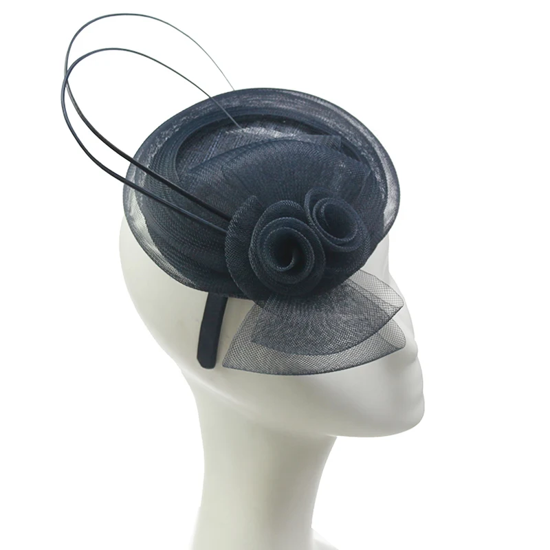 Женская Вуалетка Sinamay, головной убор с цветами для свадьбы, церкви, вечеринки