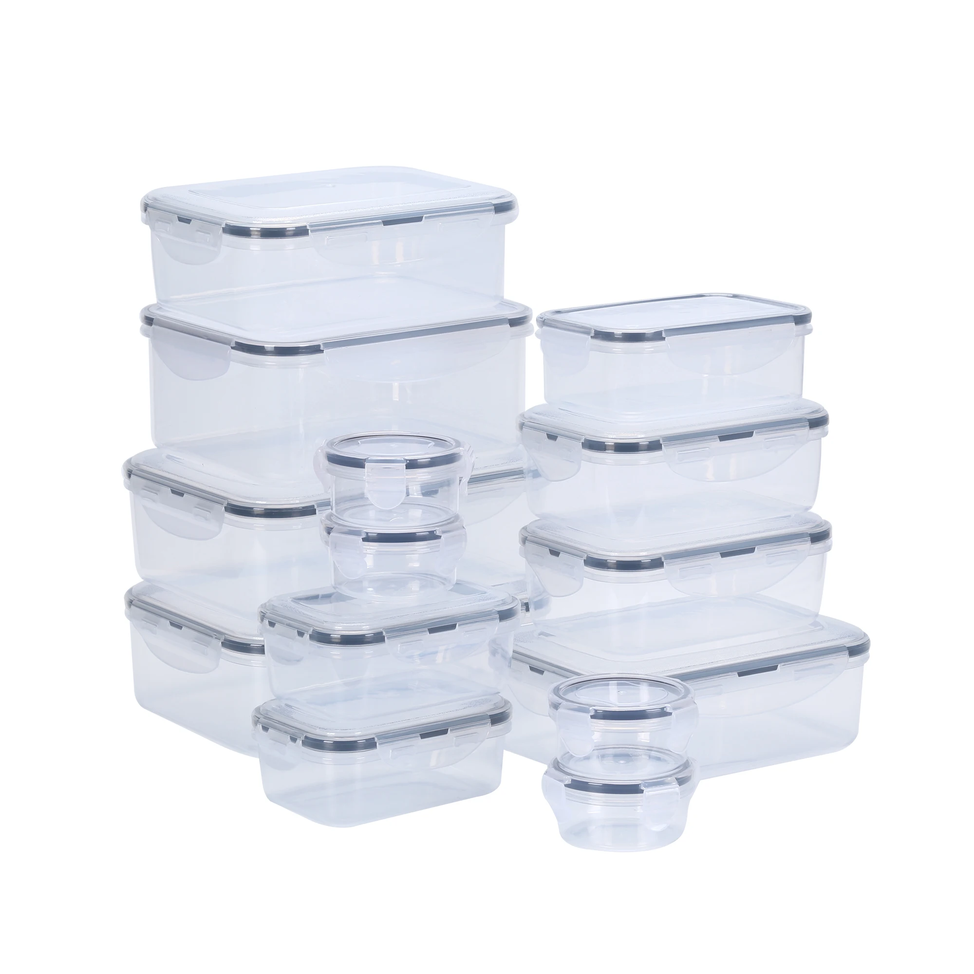 16Pieces Clear Plastic Stackable Food Fridge Storage Organizer Box Refrigerator Storage Box Fridge Organizer With Lid