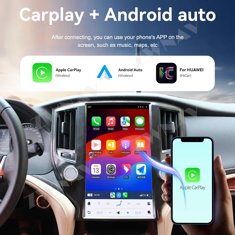 ZWNAV 13.6 Inch Carplay For Fourteenth Generation Toyota Crown 2015-2018 Car Radio GPS Navigation Multimedia Display Screen