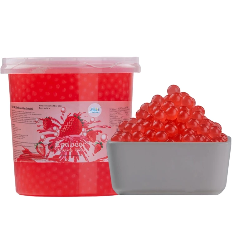 3kg Bubble Tea Jelly Balls Ingredients strawberry Juice Bursting Boba Pearls Taiwan Popping Boba