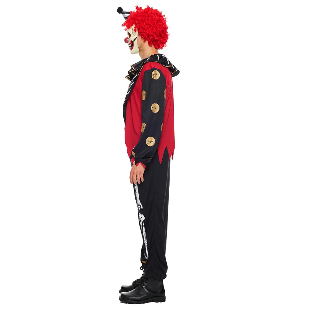 Halloween New Designs Spot Scary Skeletons Clown Costume Horror Bone Clown Joker Stage Play Suit