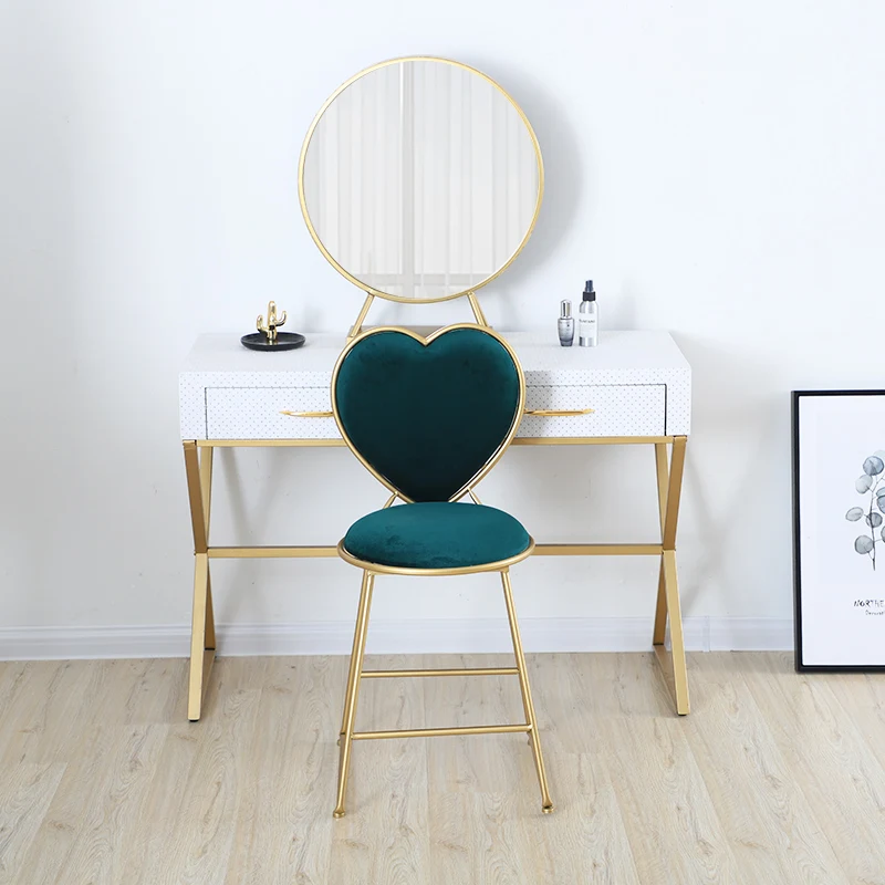  Современный простой креативный спальня принцесса девушка сердце туалетный столик Европейский макияж стул для ногтей европейский Железный маникюрный