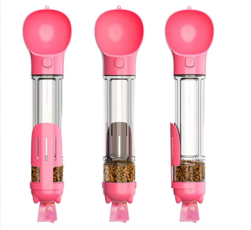 Hot Sale Portable 3 In 1 plastic Dog Water Bottle For Outdoor Walking Feeder