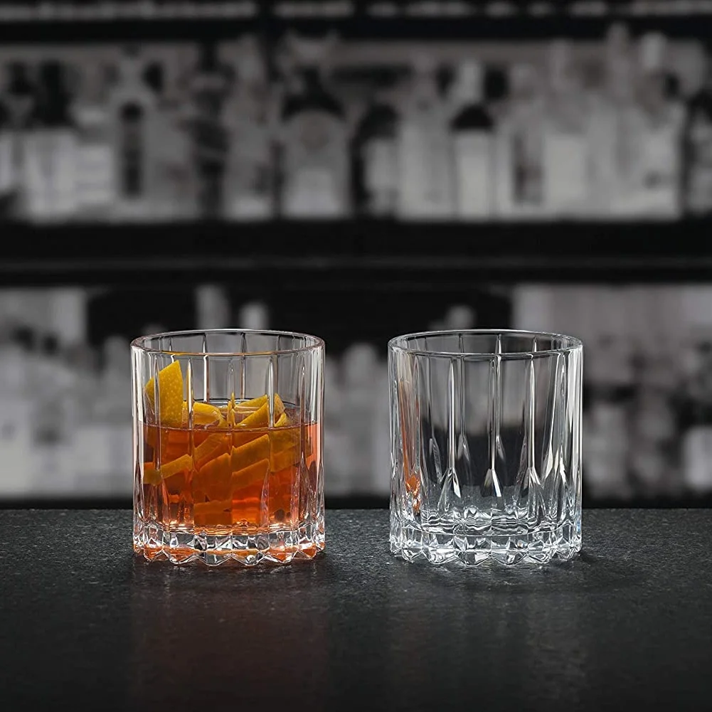 Transparent Striped 14OZ Whiskey Tasting Glass Shot Glass Cup Drink Specific Glassware Whiskey Glass Set for  Party or Bar