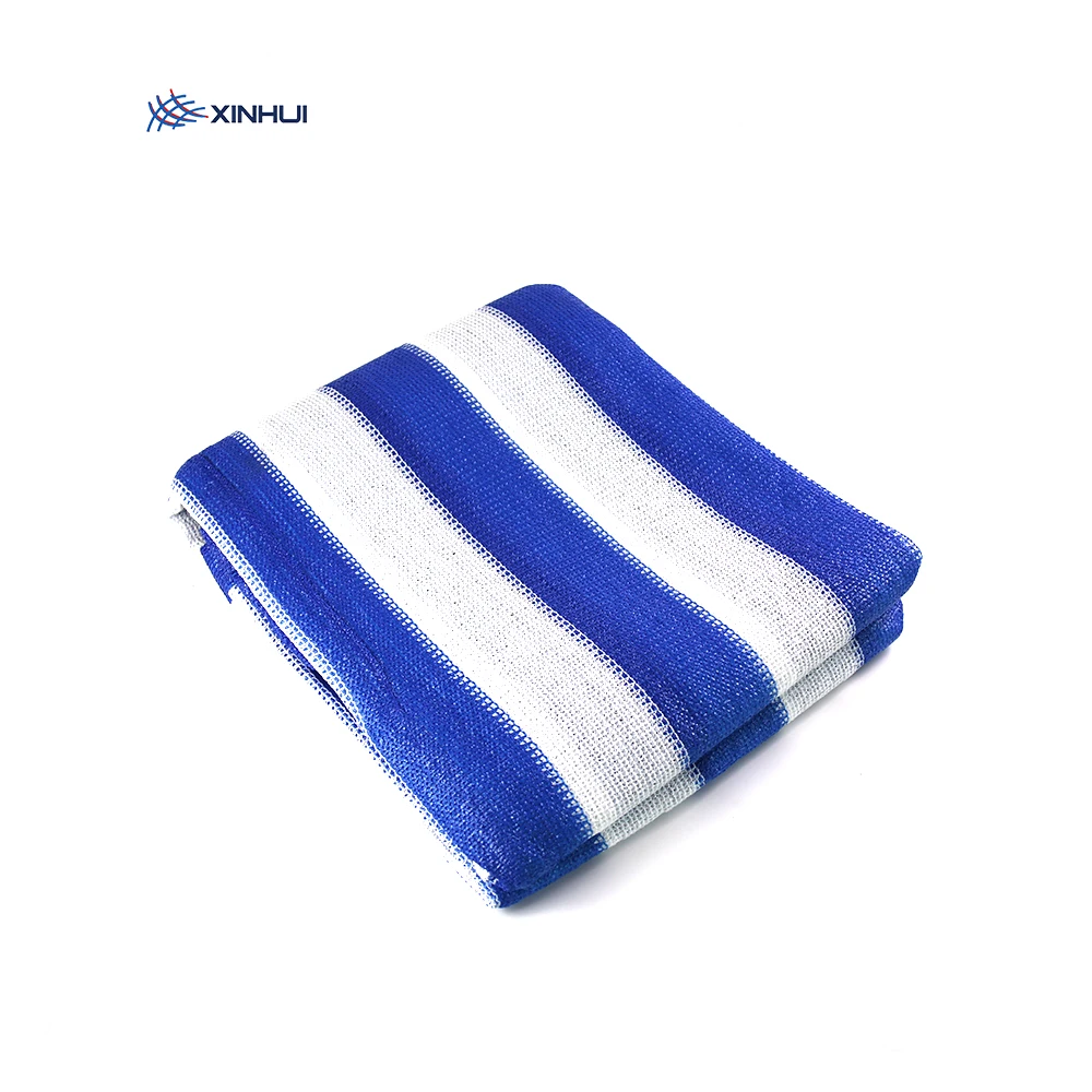 Blue and White Stripes Plastic Garden Sunshade Net Fireproof Balcony Privacy Screen Balcony Netting