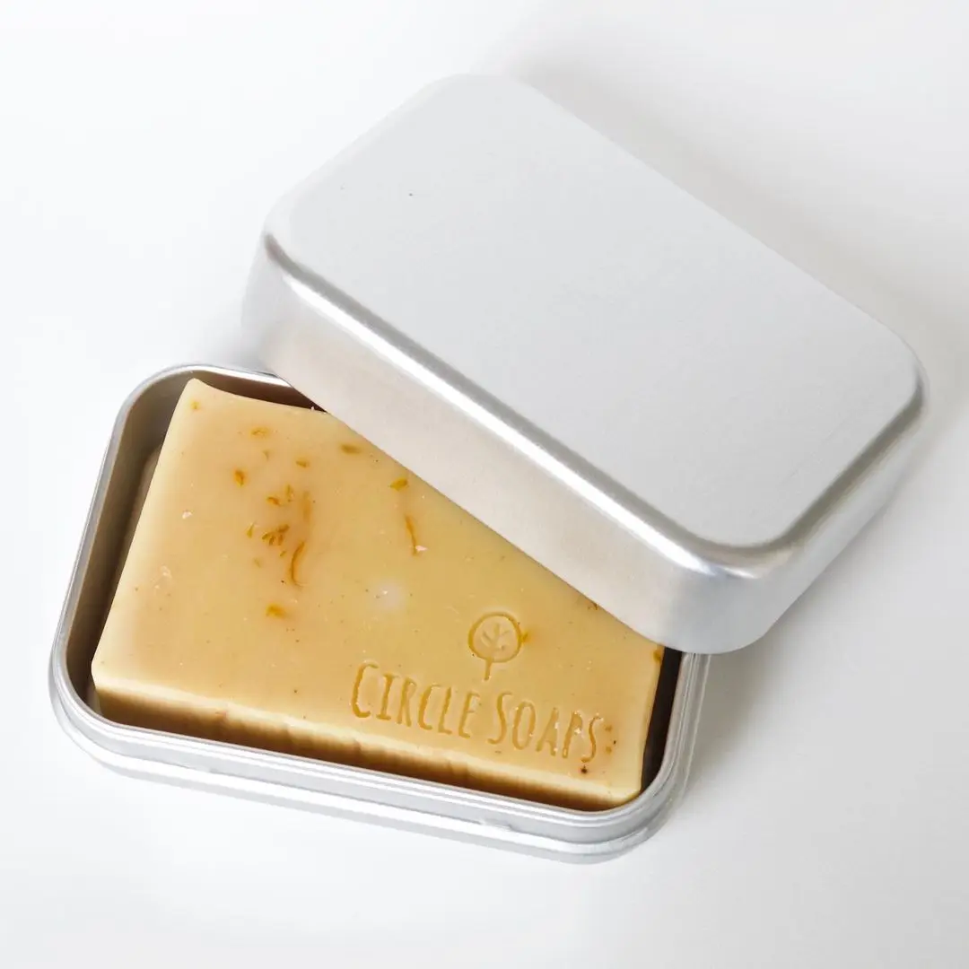 Wholesale free sample rectangle aluminum soap container home made soap holder packaging aluminium box