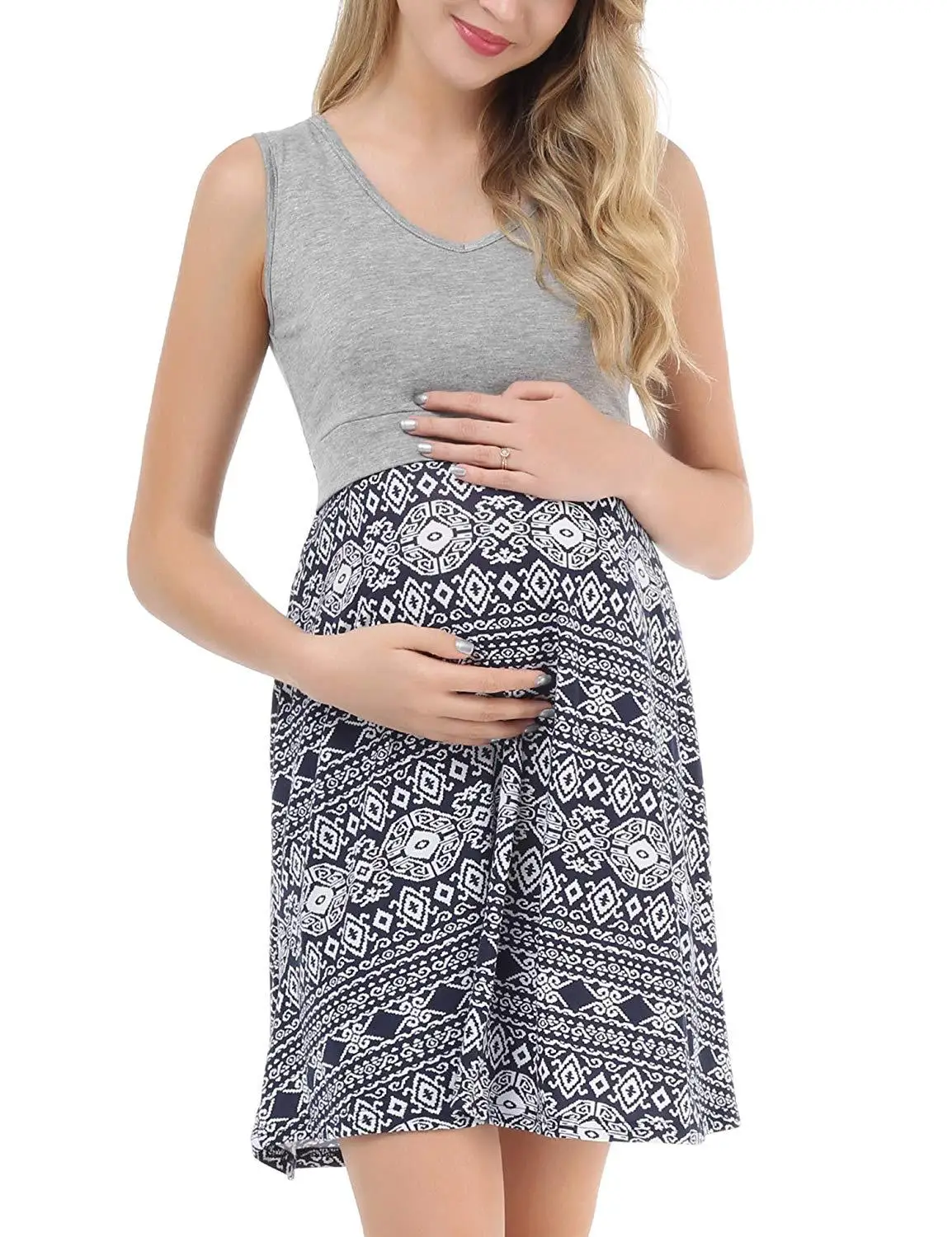 
Wholesale V-neck Sleeveless Loungewear Nightgown Maternity Nursing Pajamas Sleepwear For Pregnant Women 