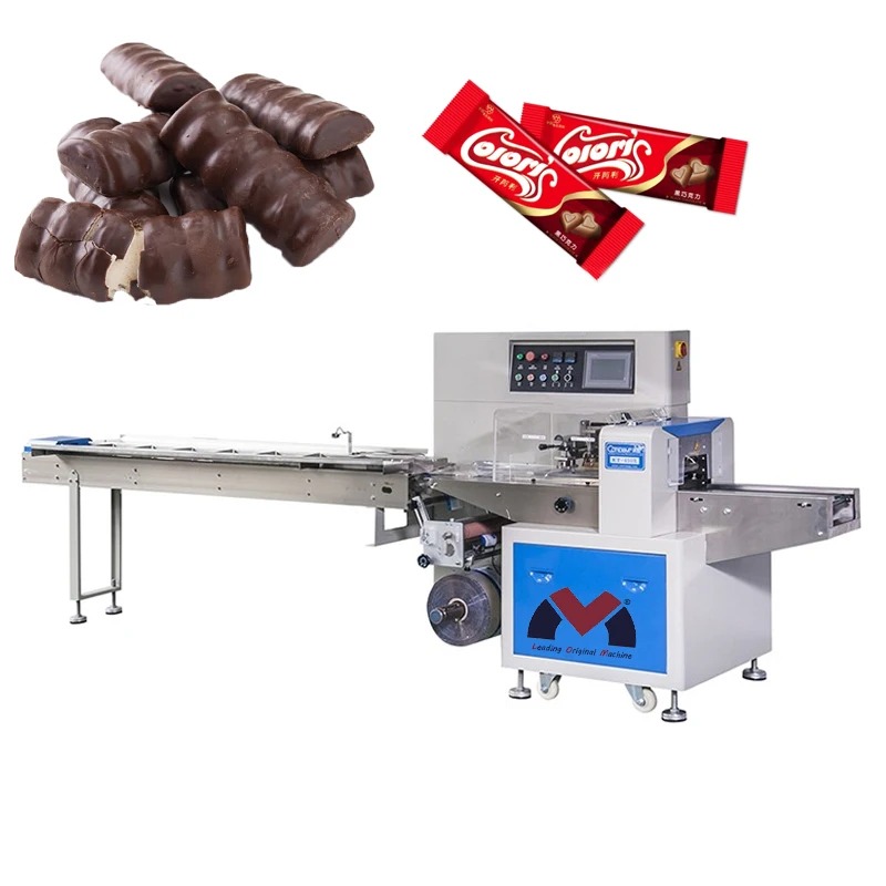China factory automatic Horizontal Biscuits Cake Bread Candy Cookies Chocolate Bar Pillow Packing Machine Food Packaging Machine