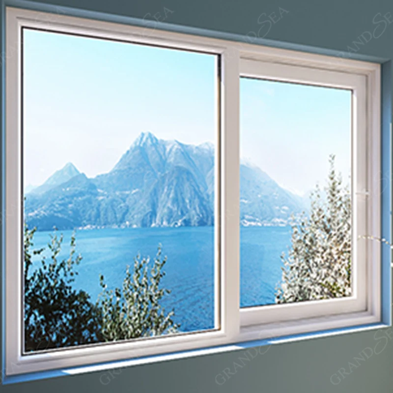 High quality casement fixed profile pvc window UPVC frame slide window with latest simple design upvc windows