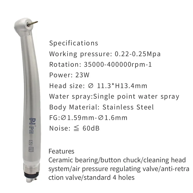 Воздушная турбина Стоматологический Хирургический наконечник с 4 отверстиями портативный стоматологический высокоскоростной