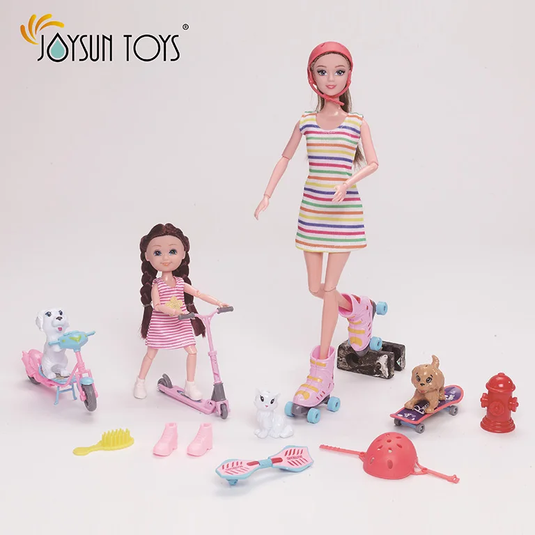 11.5 Inch joint movable doll with cart cat and dog accessories Fashionista Toys Action Figure Toy brinquedos