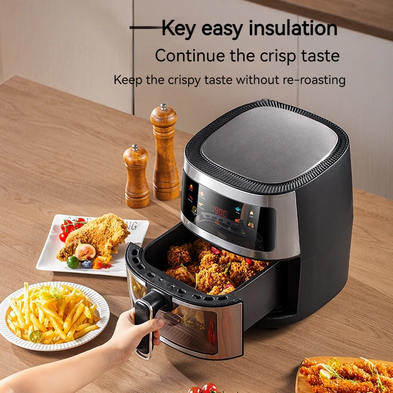 2024 Air Fryers Grill Oven Pizza Stainless steel 5L 6L 8L Air Fryer Ovens In China Kitchen Cooker Air Fryer