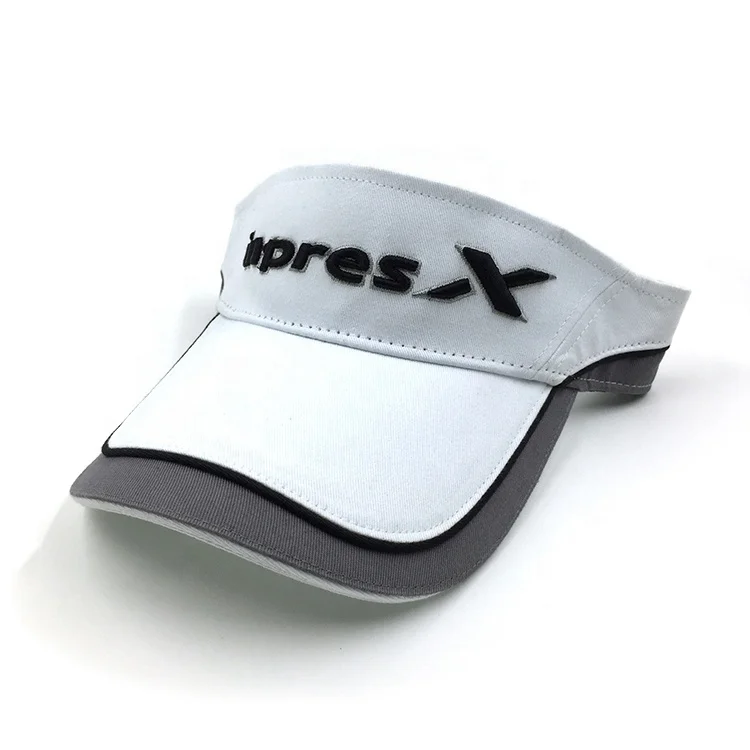 Custom Blank 3D Embroidery High Quality Patch Work Pipping Cotton Golf Sun Visor for Man