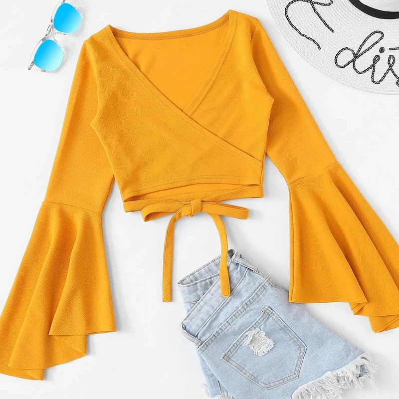 
Crop Top T Shirt Streetwear Bandage Ropa Korean Tops Casual Camiseta Mujer Fall Clothes Women Clothing 