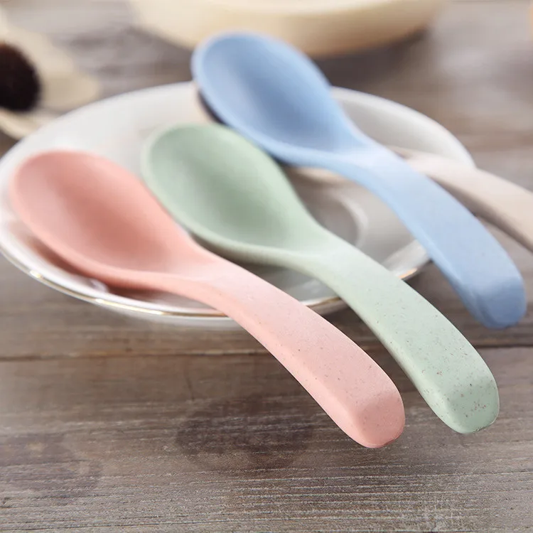 
Food grade biodegradable wheat straw health spoon Environmental straw spoon 4pcs 